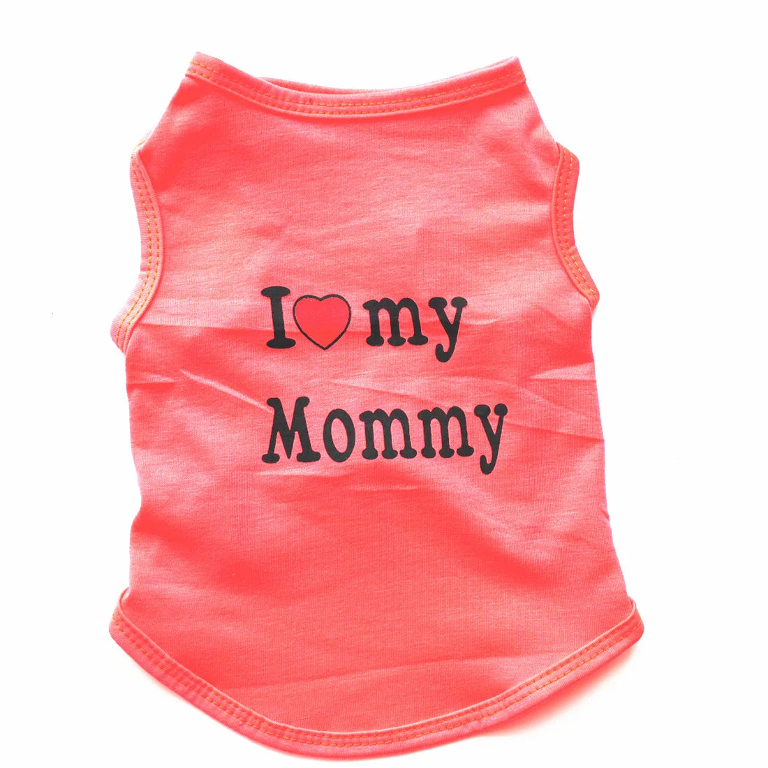 Pet Clothes Casual Puppy Dog Cat Clothing "I Love Mommy & Daddy" Print Cute Cat Vest Tee Shirt Cotton T-shirt Cat Kitten Apparel