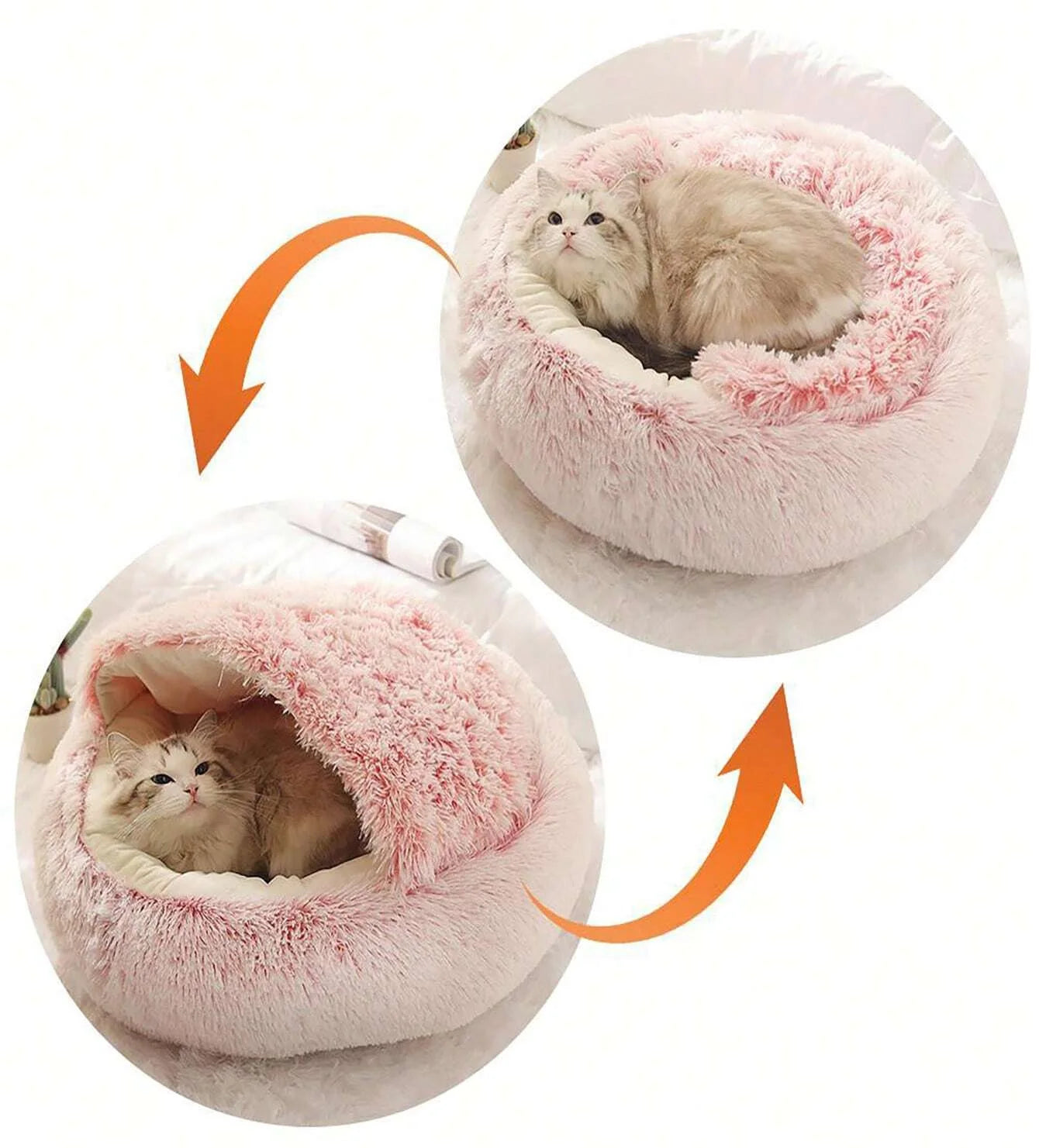 Warm Plush Pet Bed & Nest Cave