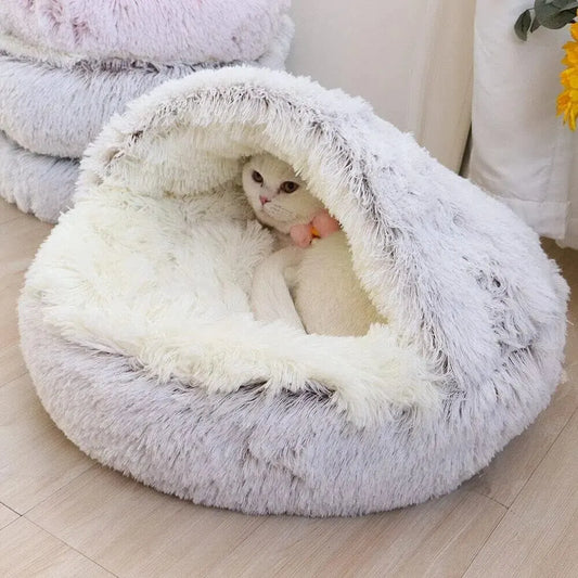 Warm Plush Pet Bed & Nest Cave