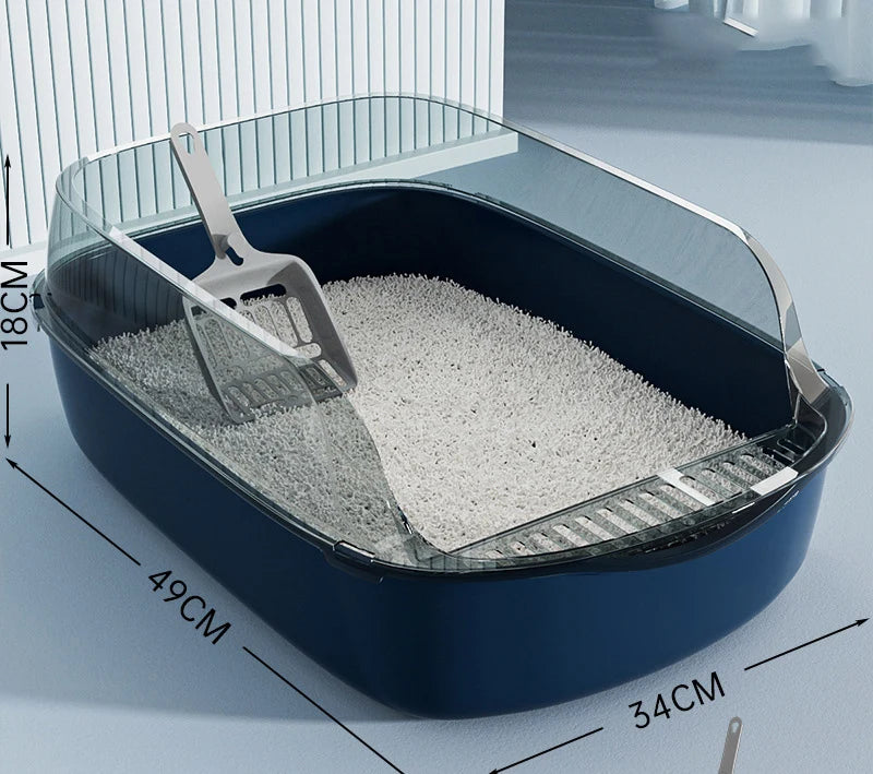 Cat Litter Box Semi-enclosed Thickening Kitty Sandbox High Side