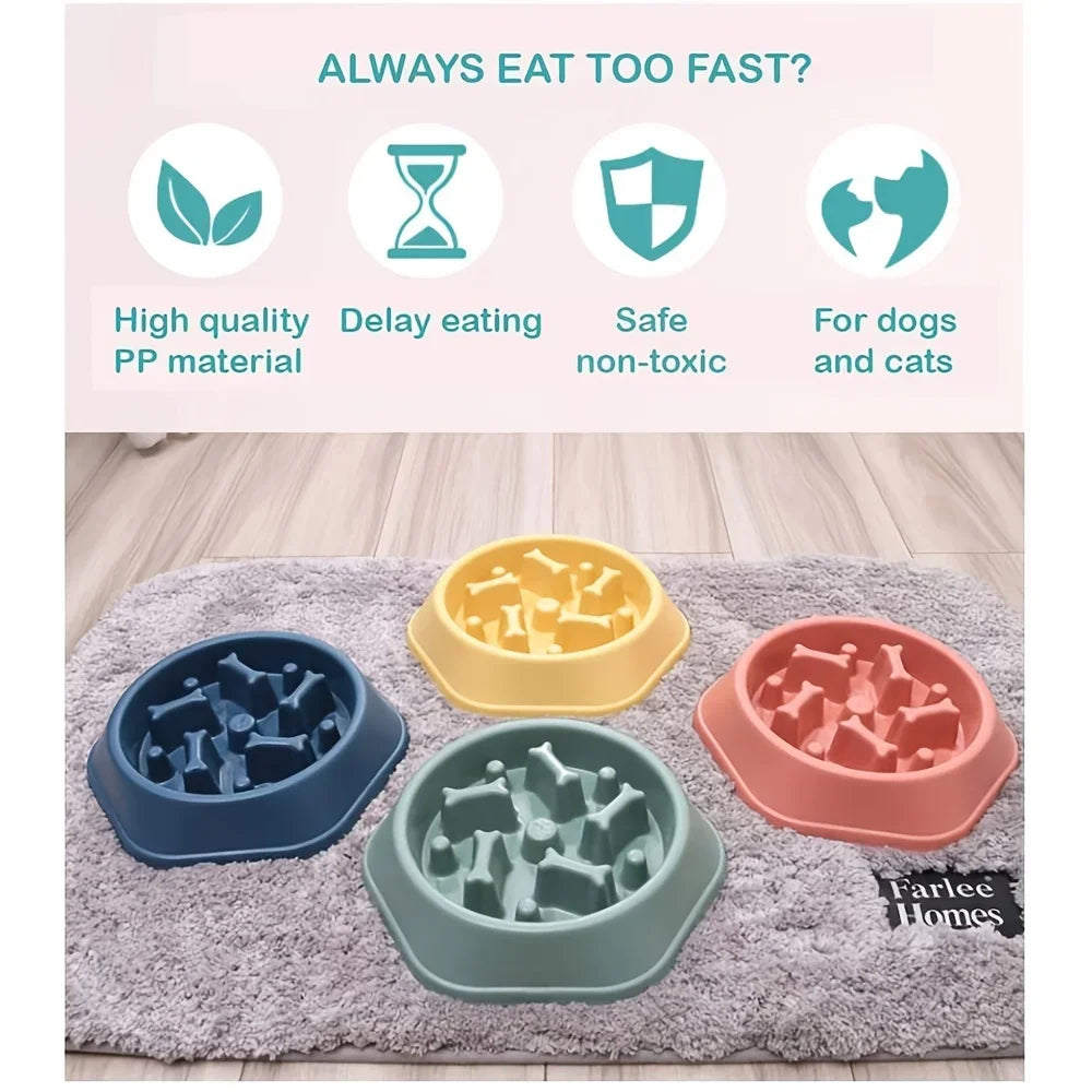 Dog Slow Feeder Non-choking Pet Bowl Anti Slip