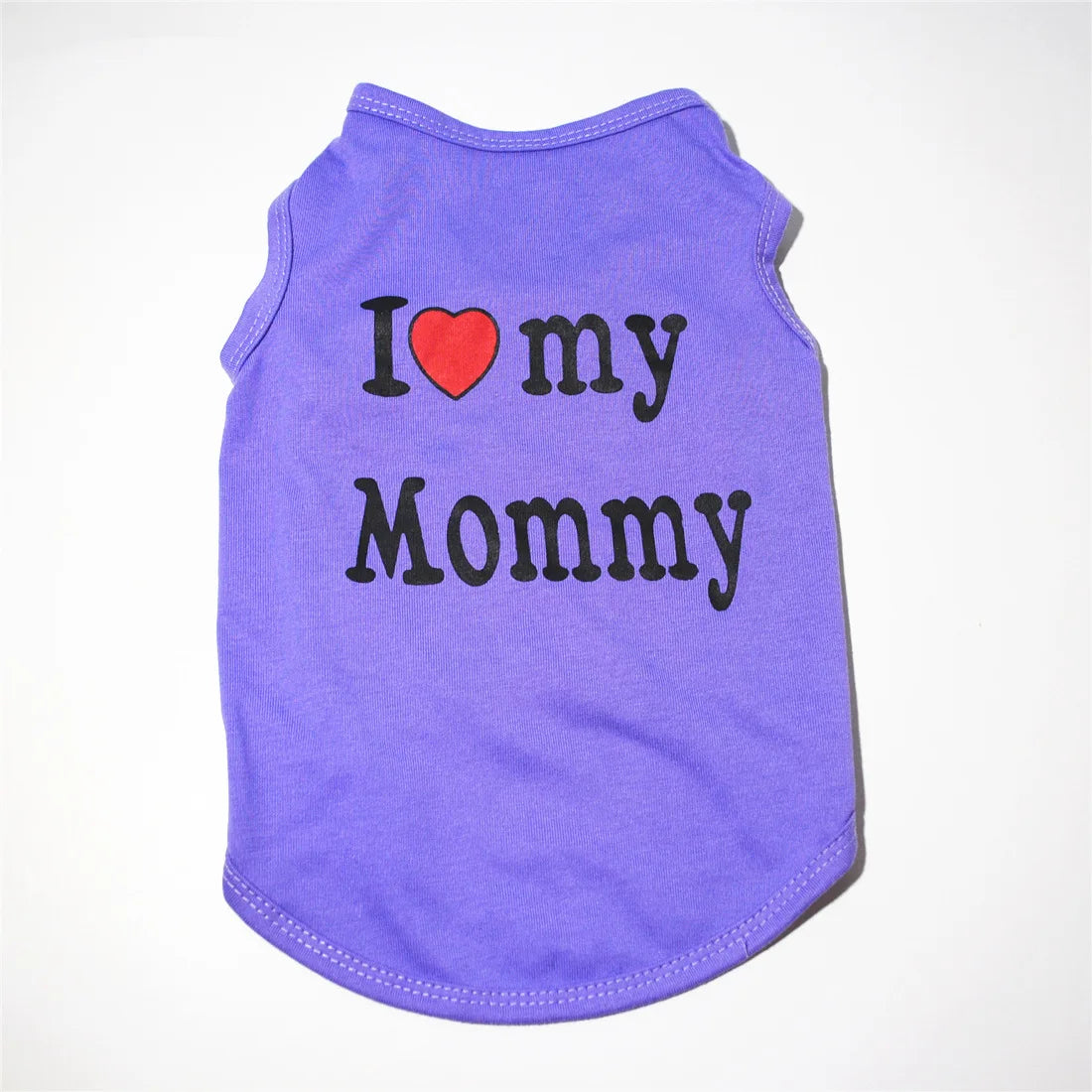 Pet Clothes Casual Puppy Dog Cat Clothing "I Love Mommy & Daddy" Print Cute Cat Vest Tee Shirt Cotton T-shirt Cat Kitten Apparel