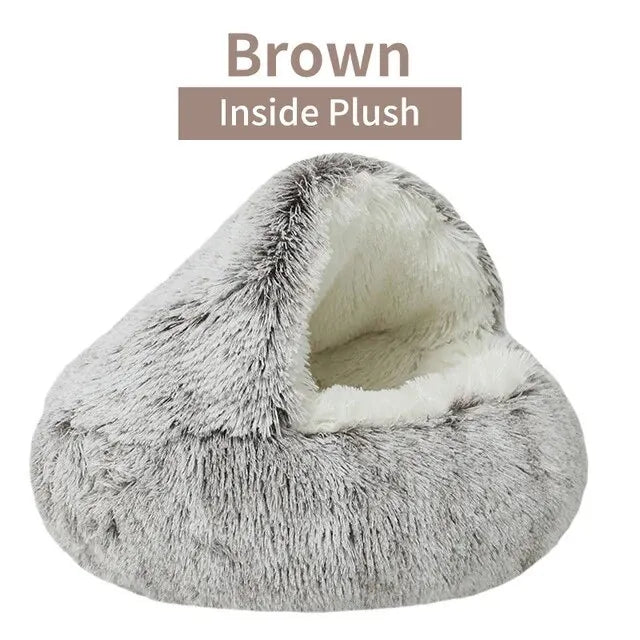 Warm Plush Pet Bed & Nest Cave