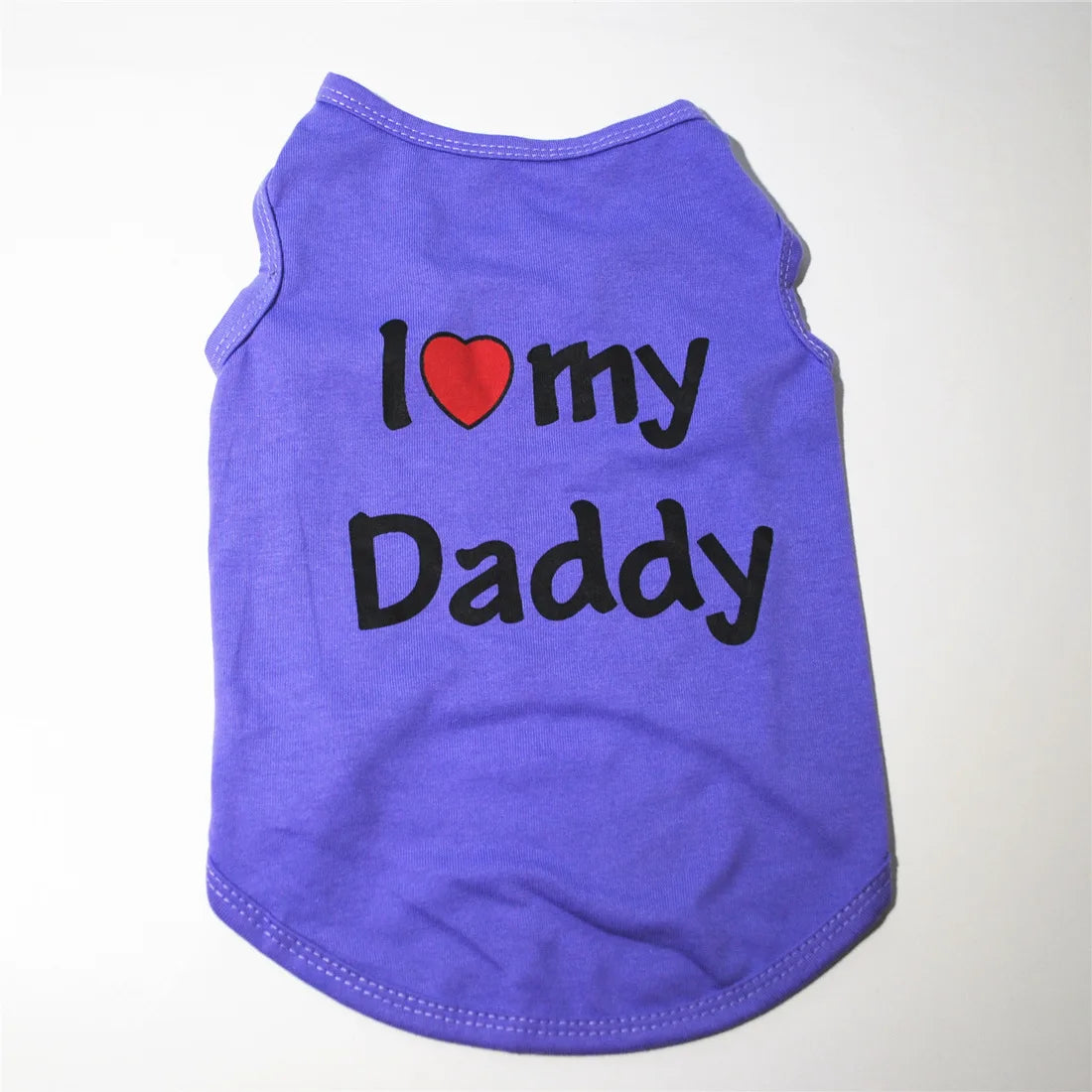 ملابس الحيوانات الأليفة جرو غير رسمية Cat Cat Clothing "I Love Mommy & Daddy" Print Cut Cat Stest Tee Shirt T-Shirt Thirt Cat Atten