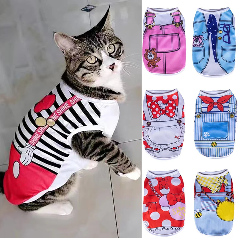 Sweet Print Sphynx Cat Clothes Costume