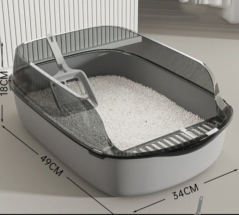 Cat Litter Box Semi-enclosed Thickening Kitty Sandbox High Side