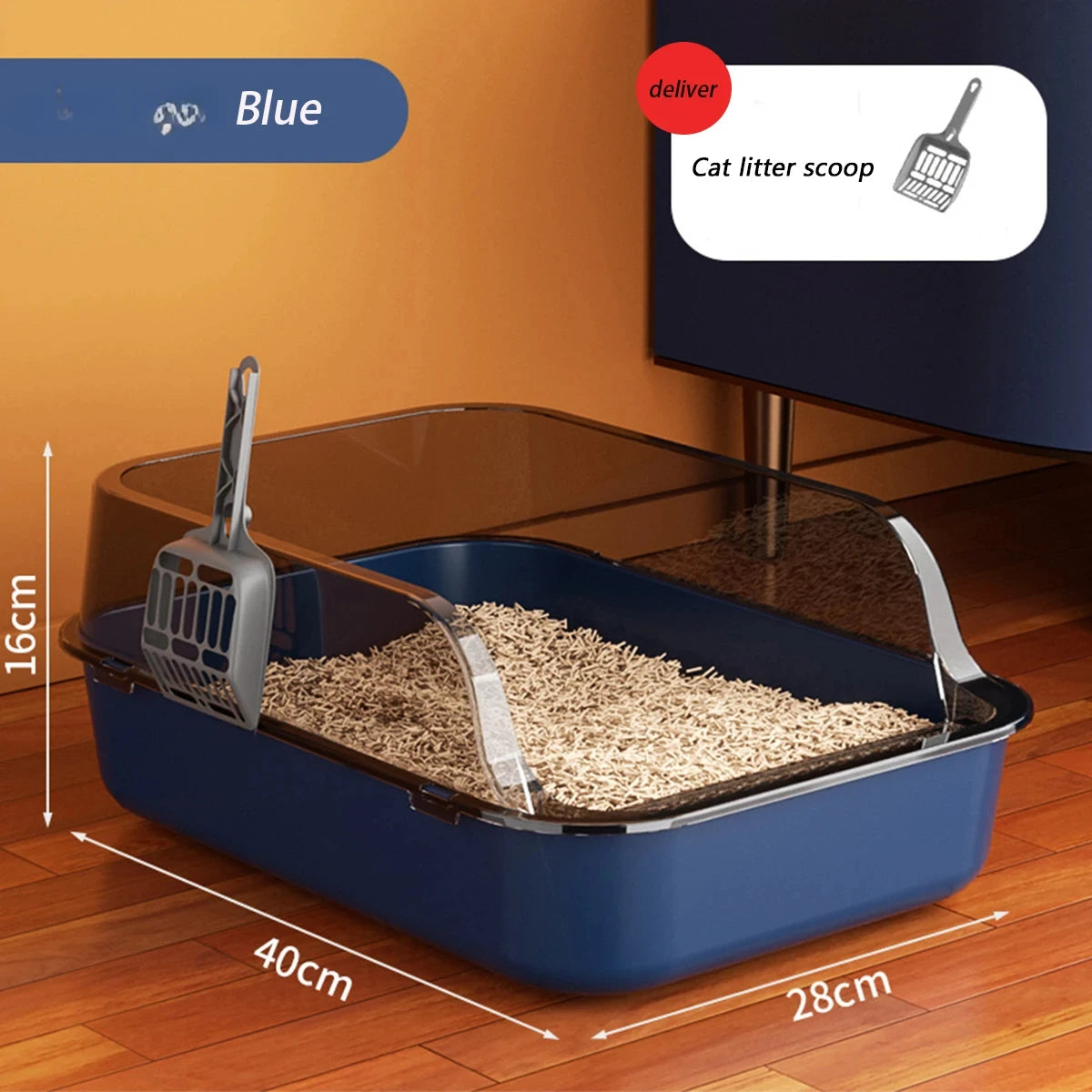 Cat Litter Box Semi-enclosed Thickening Kitty Sandbox High Side