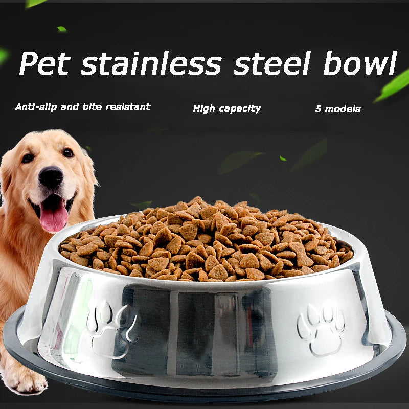 6 Size Pet Dog Cat Bowls Stainless Steel Feeding