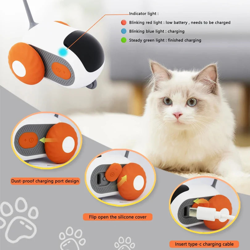 Interactive Cat Toy Car with Remote Control