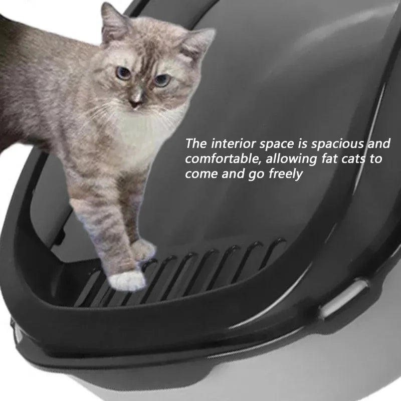 Cat Litter Box Semi-enclosed Thickening Kitty Sandbox High Side